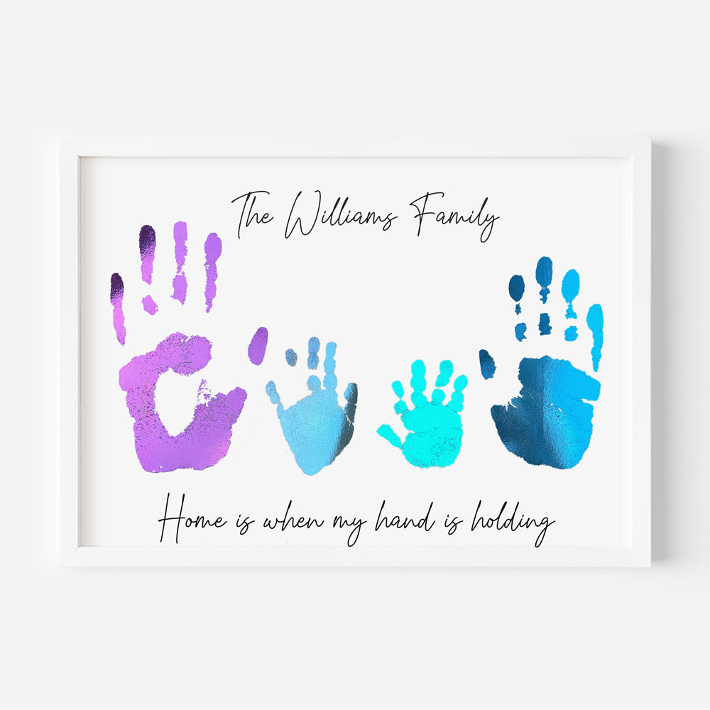 Kym Made It A3 Family Print personalised handprint keepsake.