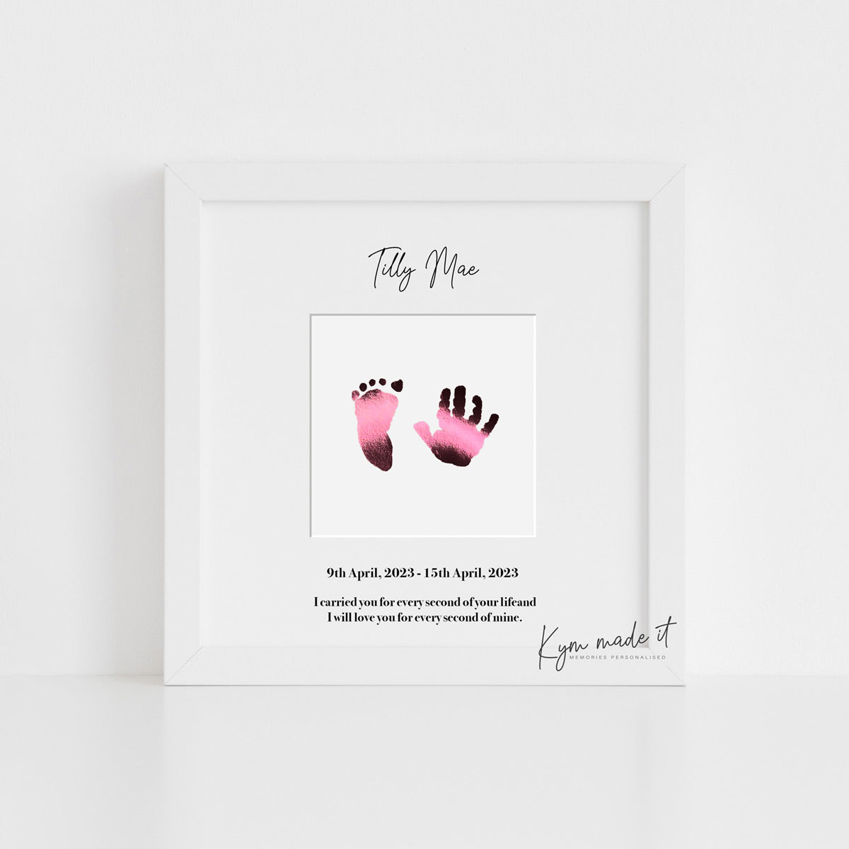 Kym Made It personalised keepsake in memory of your angel baby.