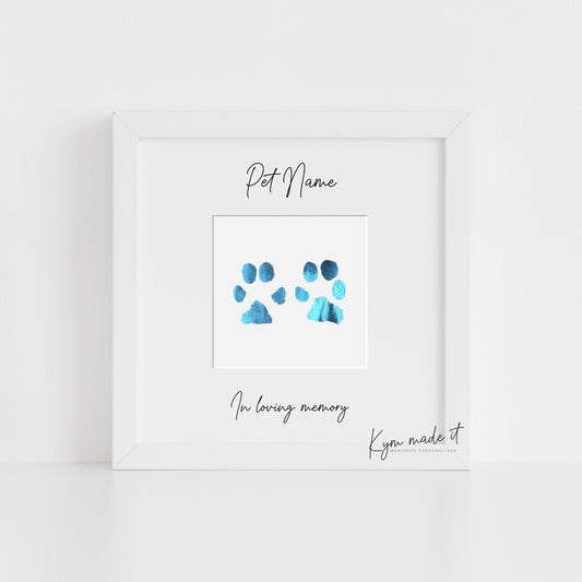 Kym Made It personalised paw print keepsake in loving memory of your pet.